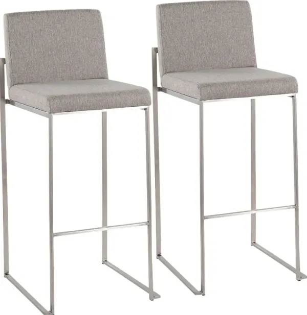 Avella Ann Gray Barstool, Set of 2