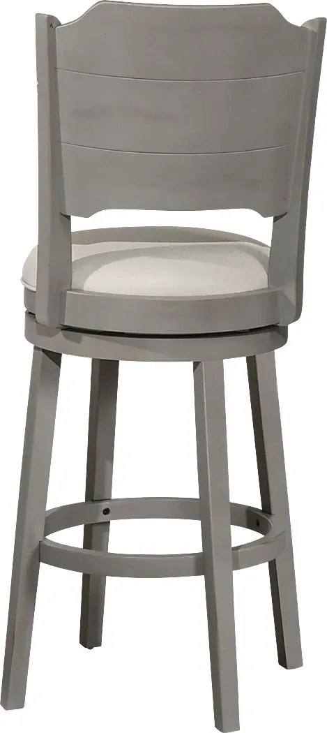 Manzanar Gray Swivel Barstool