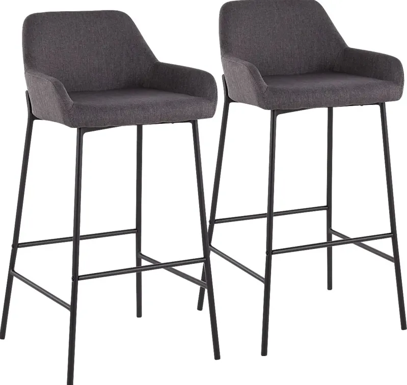 Rimcrest II Charcoal Barstool Set of 2