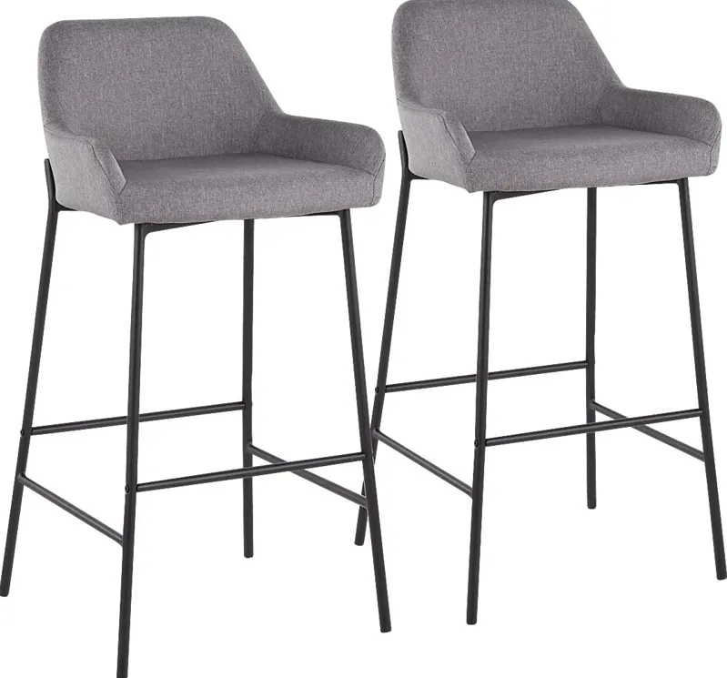 Rimcrest II Gray Fabric Barstool Set of 2