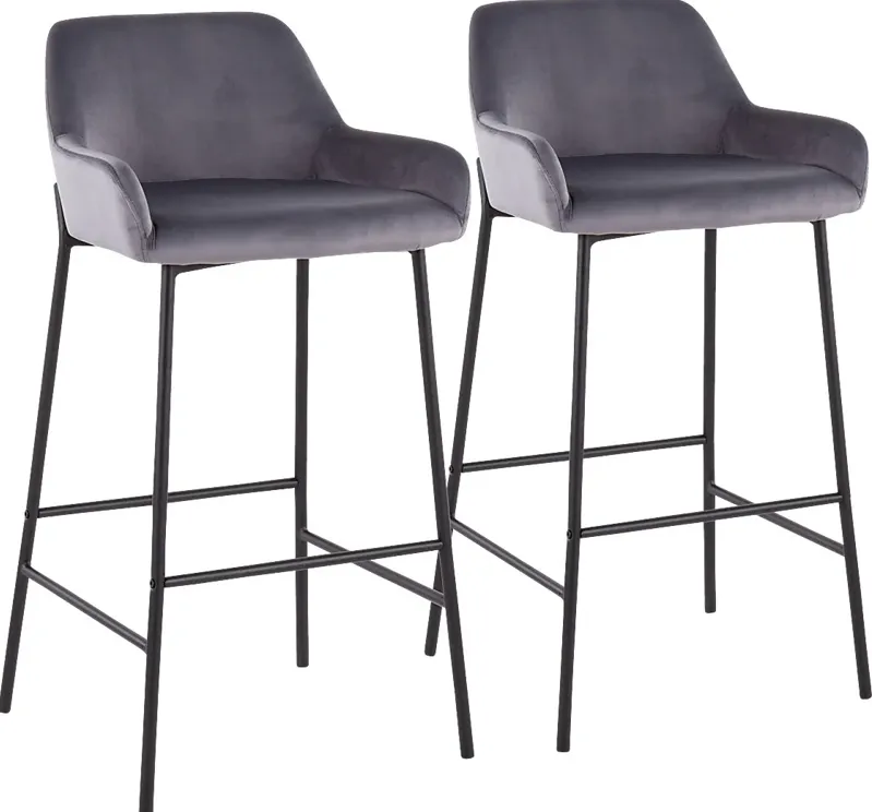 Rimcrest II Silver Barstool Set of 2