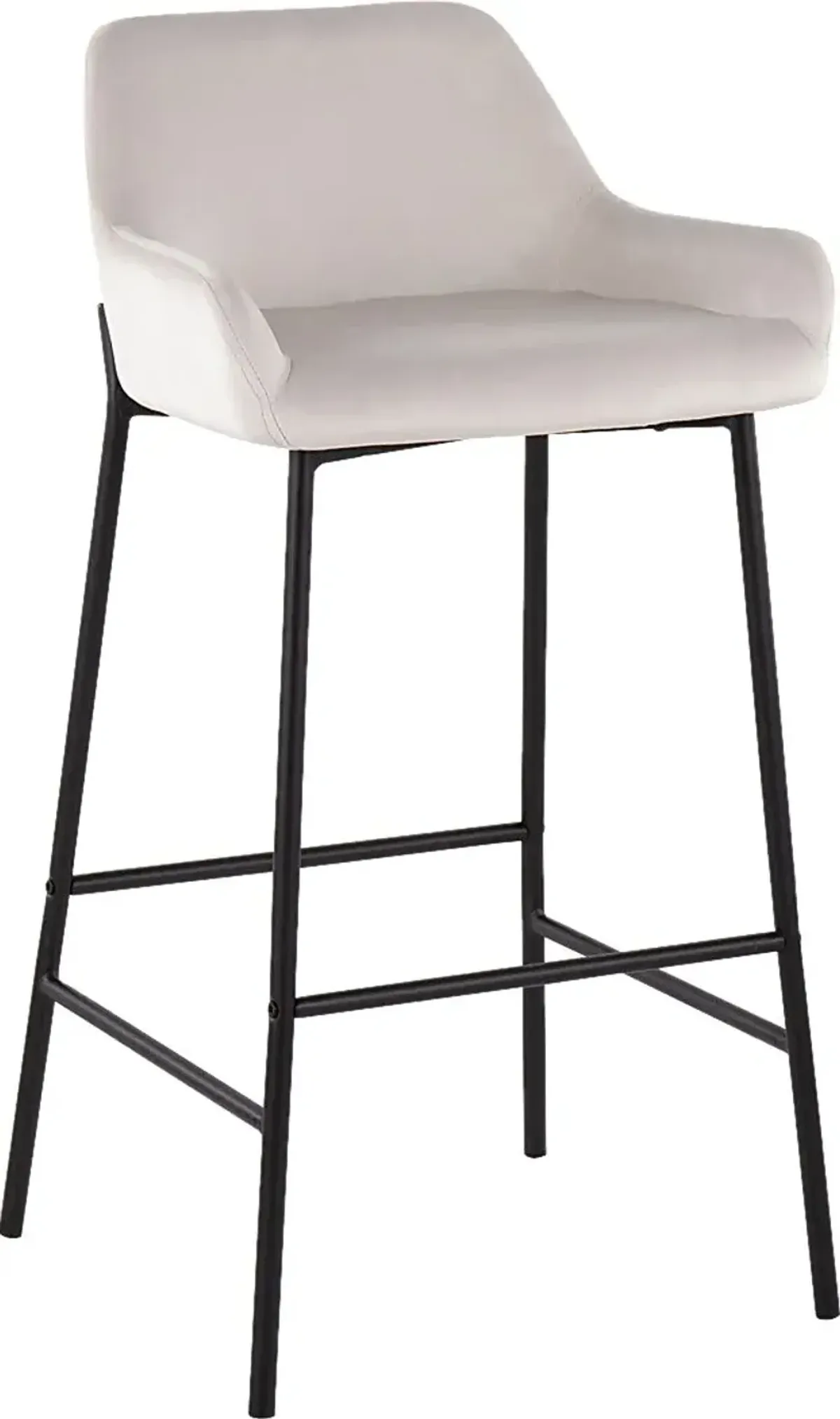 Rimcrest II White Velvet Barstool Set of 2