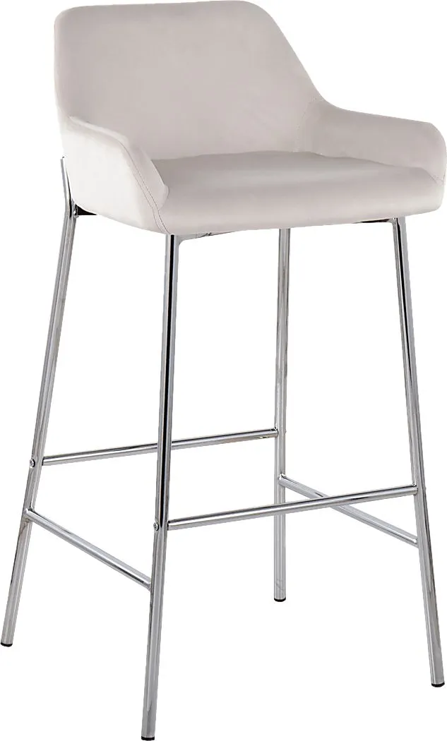 Rimcrest III White Velvet Barstool Set of 2