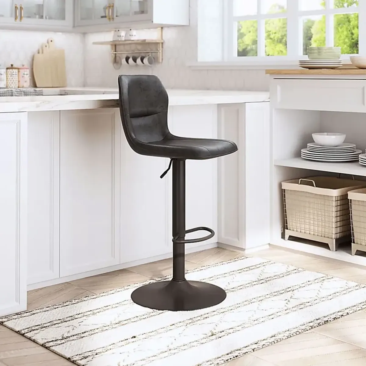 Abingdom Black Bar Height Stool