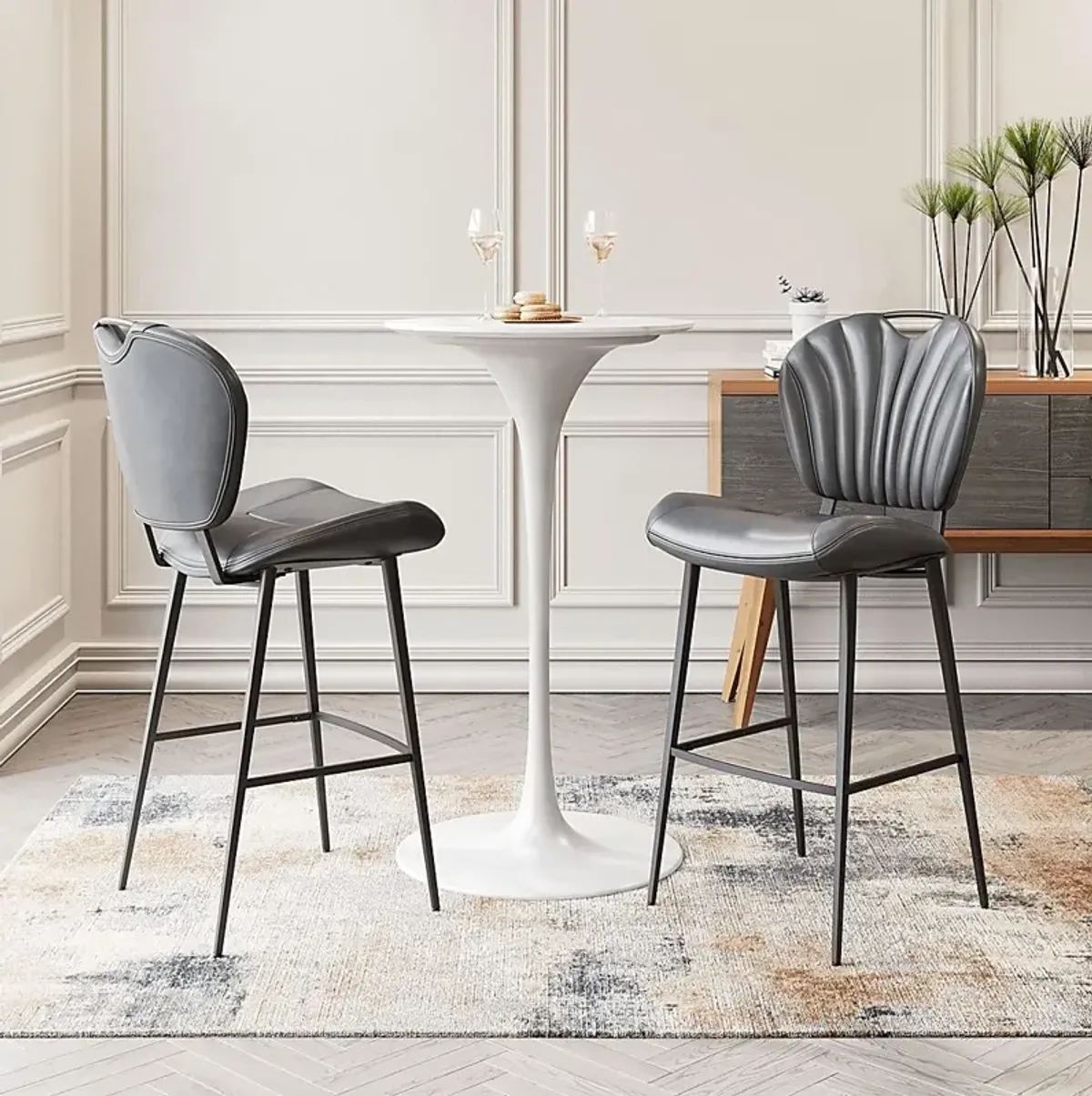 Bramerton Gray Bar Height Stool