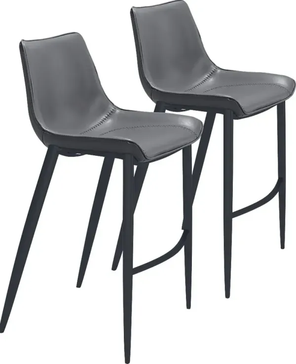 Chaleedony Gray Bar Height Stool, Set of 2