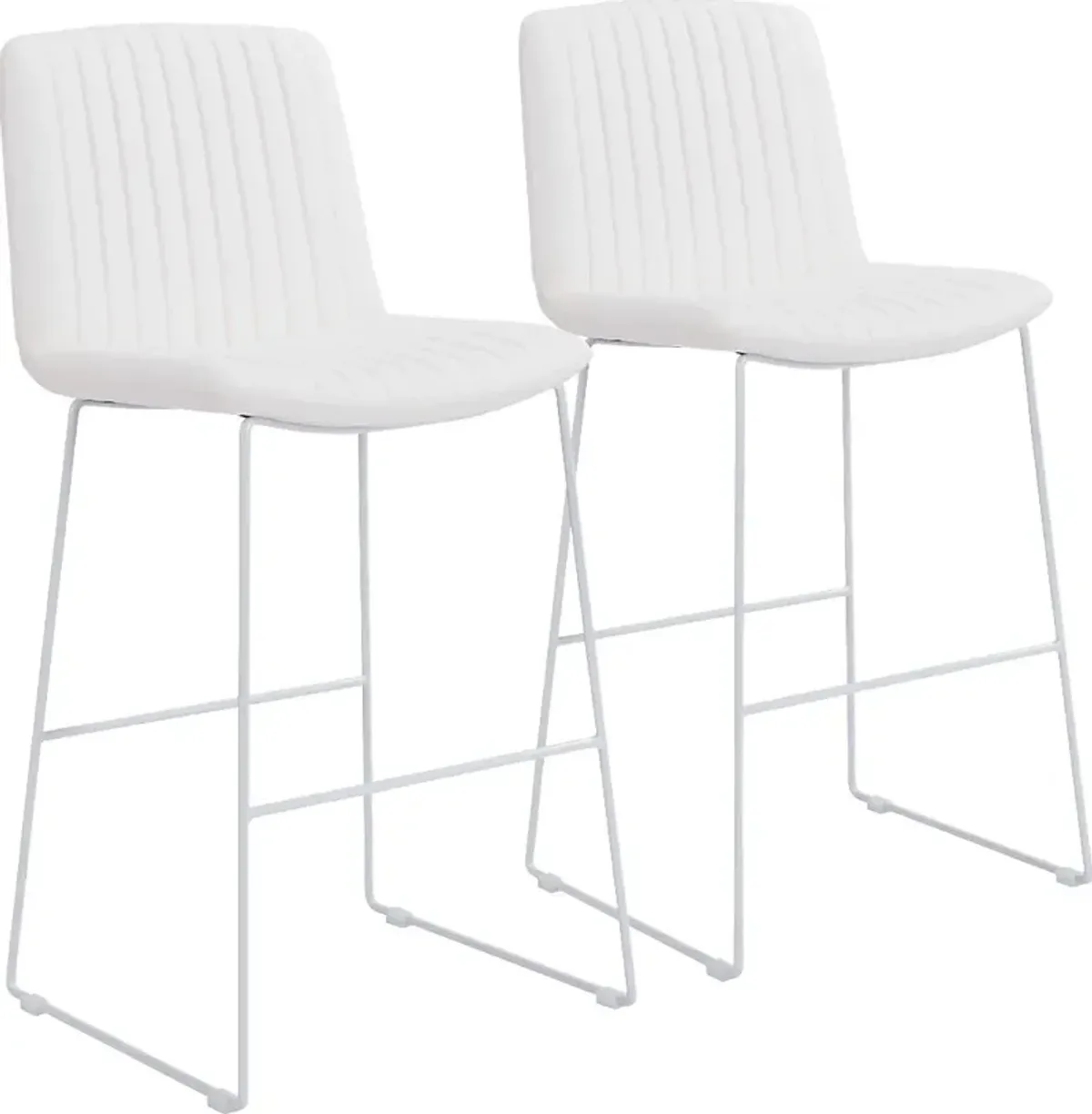 Camulet White Bar Height Stool, Set of 2