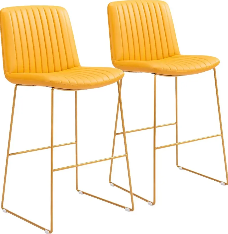 Camulet Yellow Bar Height Stool, Set of 2
