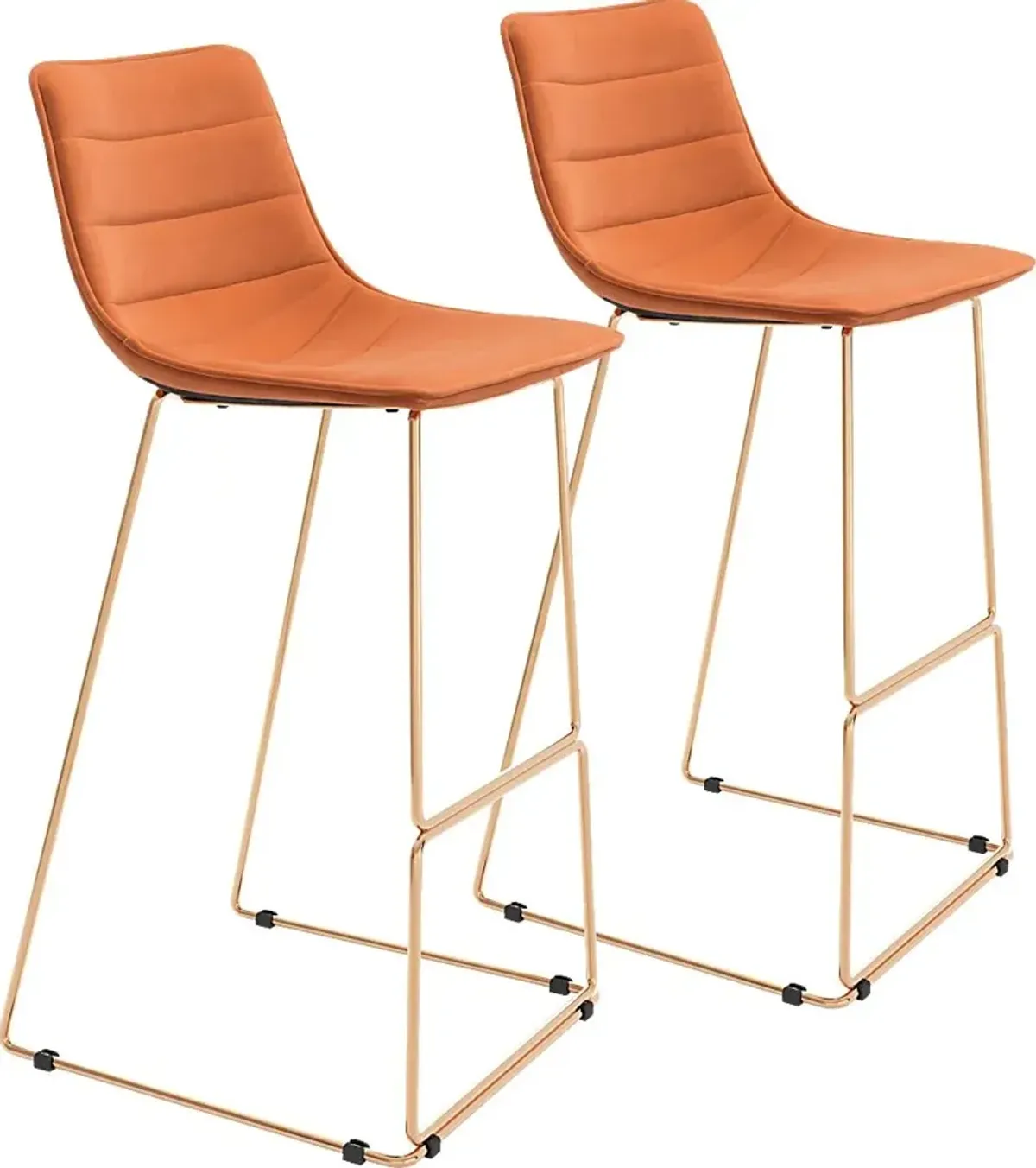 Carramore Orange Bar Height Stool, Set of 2