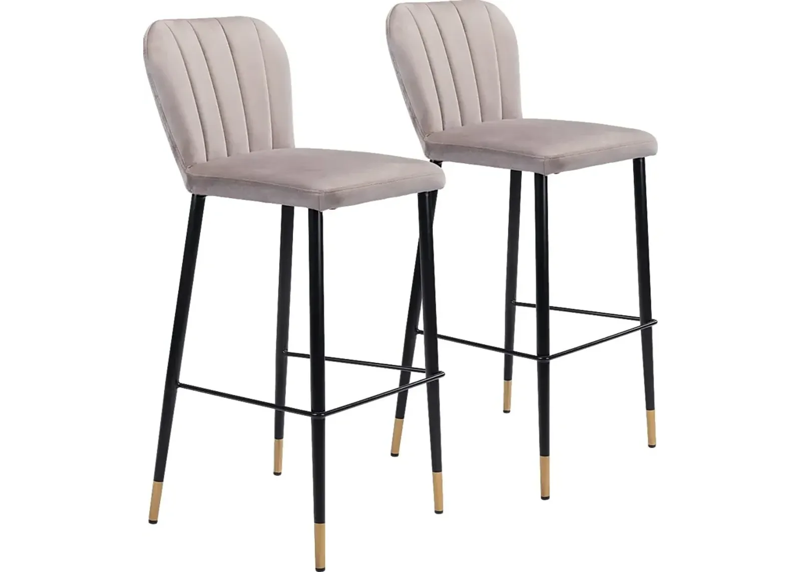 Cauldwell Gray Bar Height Stool, Set of 2