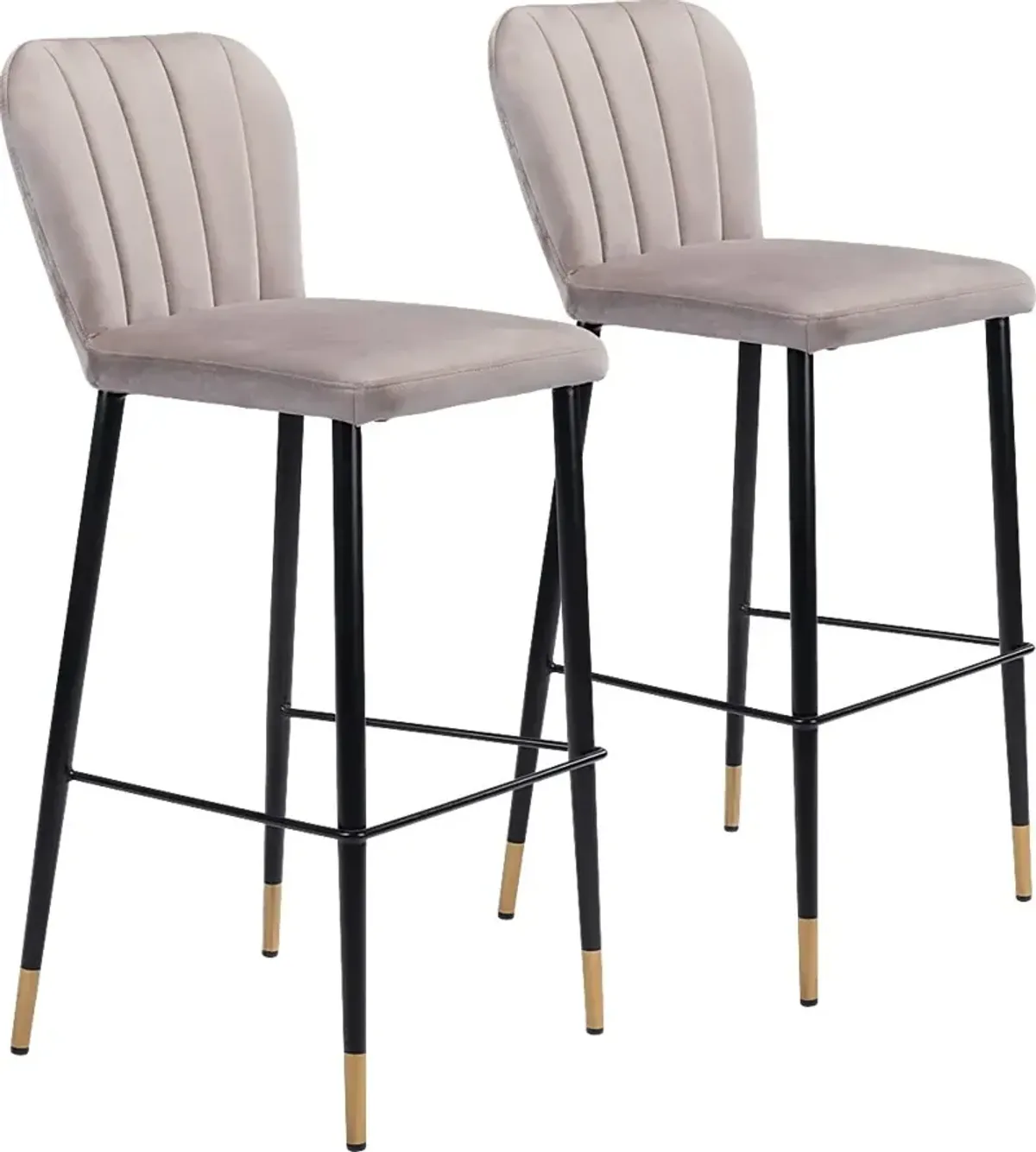 Cauldwell Gray Bar Height Stool, Set of 2