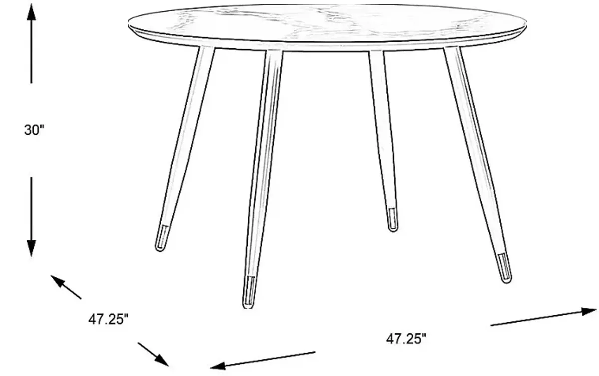 Portland Square White Round Dining Table