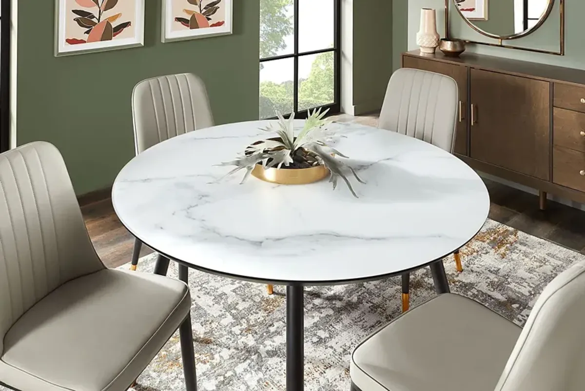 Portland Square White Round Dining Table