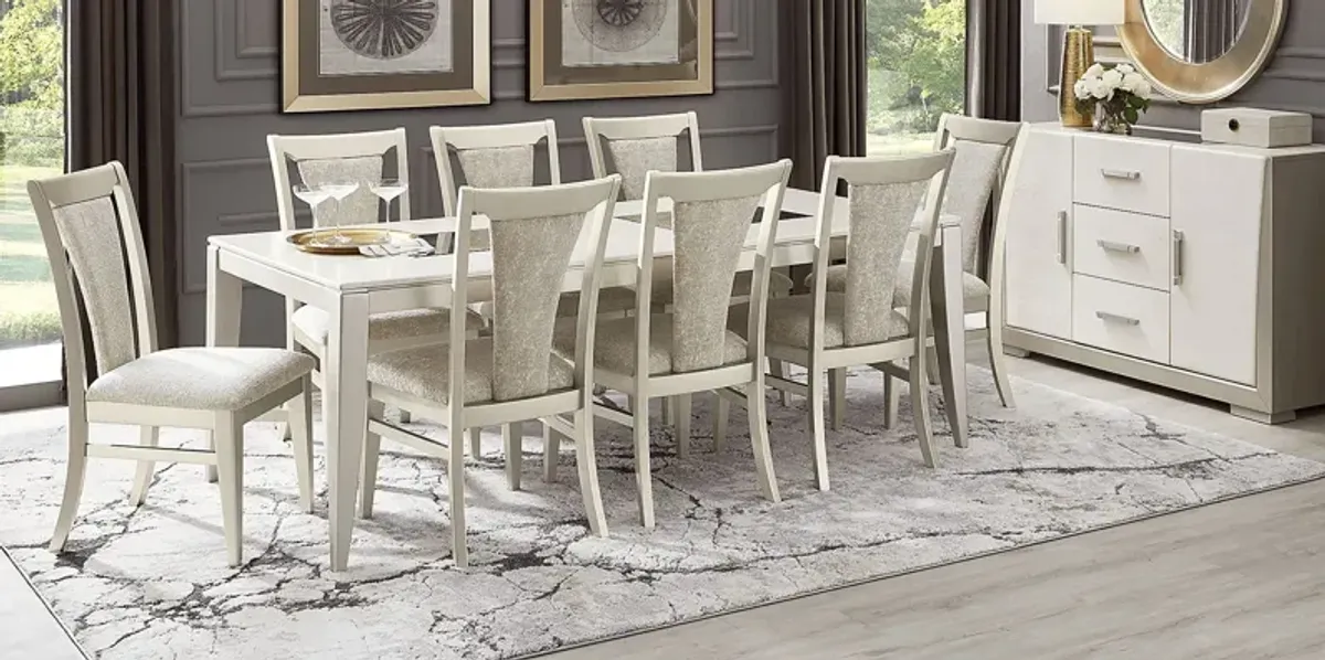 Crown Point 5 Pc Champagne Dining Room with Wood Frame Side Chairs