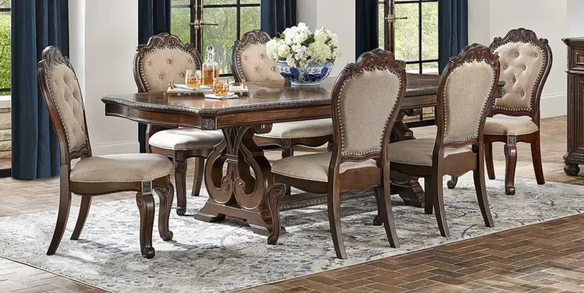 Stalton Estate Brown 5 Pc Dining Room with Upholstered Chairs