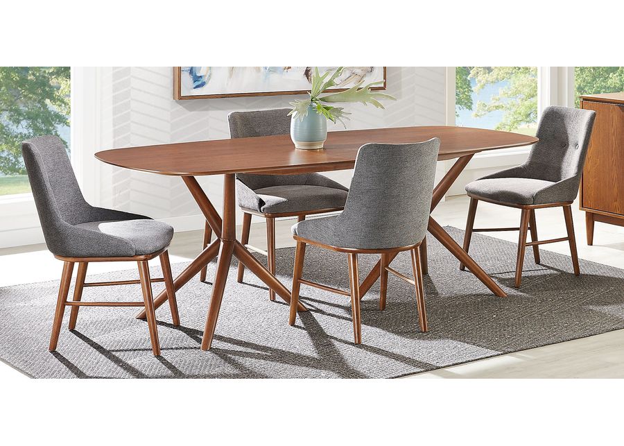 Millbrook Point Walnut 5 Pc Dining Room with Gray Chairs