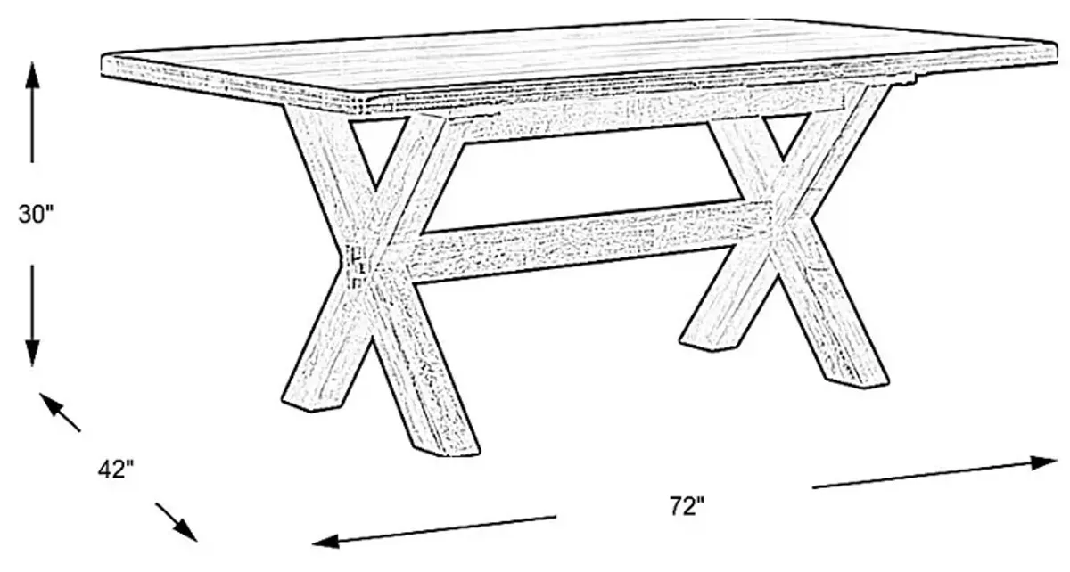 Twin Lakes Brown 72 in. Rectangle Table