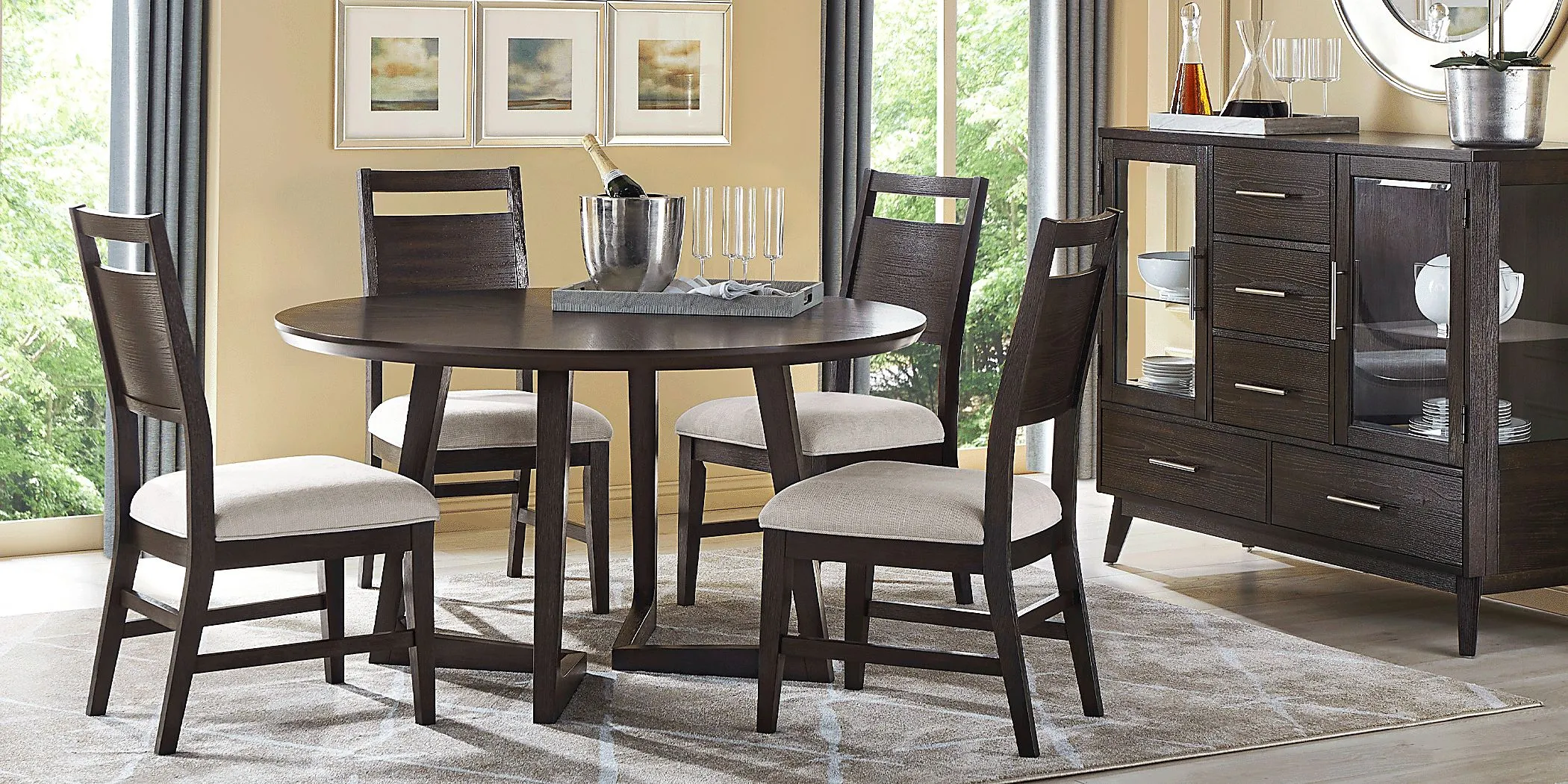 Ramore Espresso 5 Pc Round Dining Room