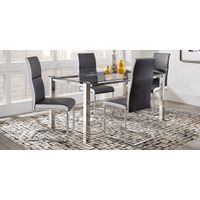 Bay City Silver 5 Pc Dining Room with Black Chairs
