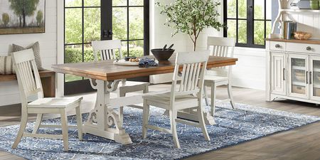 Wicklow Hills White Rectangle Trestle Dining Table