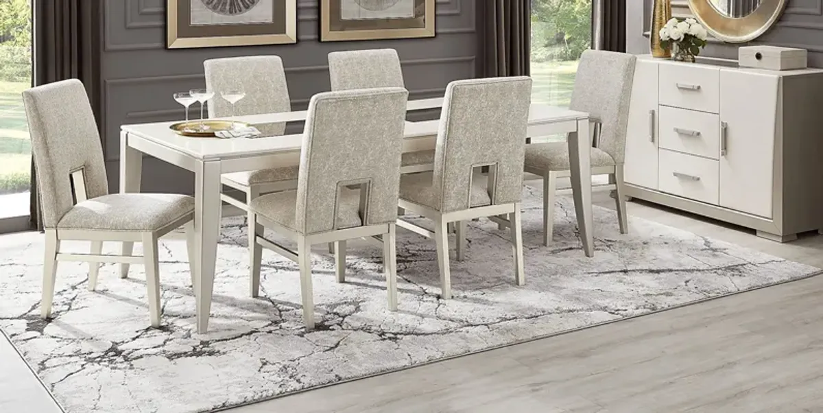 Crown Point 5 Pc Champagne Dining Room with Upholstered Side Chairs