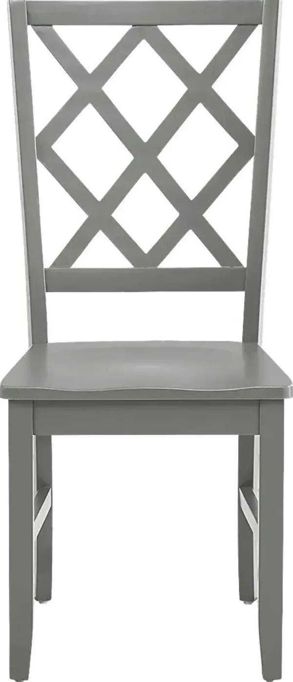 Concord White 5 Pc Drop Leaf Dining Room with Gray Diamond Back Chairs