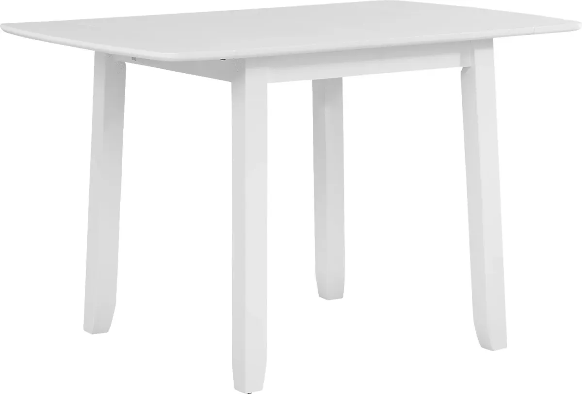 Concord White 5 Pc Drop Leaf Dining Room with Red Slat Back Chairs