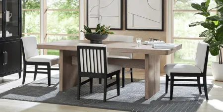 Portsmouth Natural 5 Pc Dining Room with Black Chairs