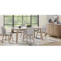 Winston Court Natural 5 Pc Rectangle Dining Room with Gray Chairs