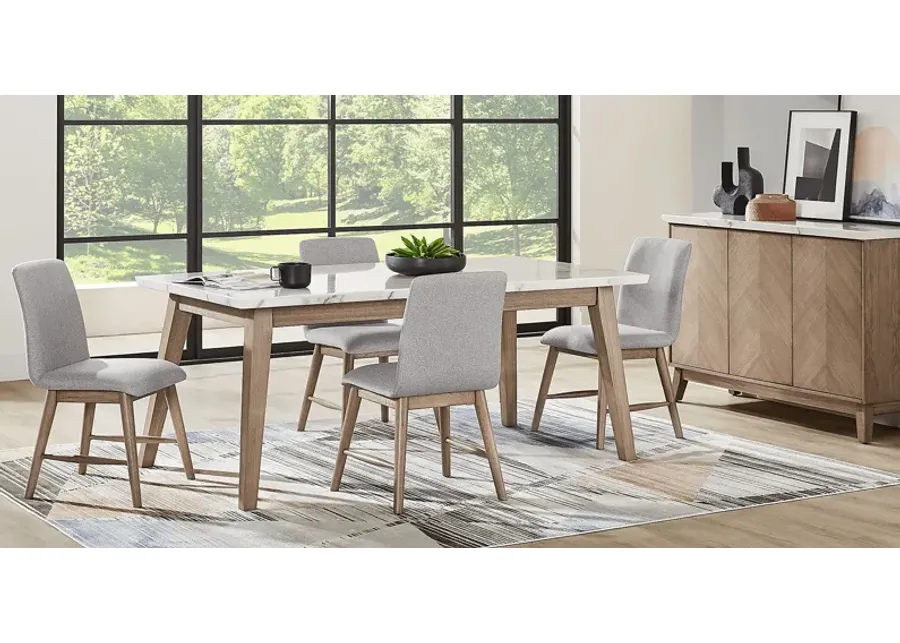 Winston Court Natural 5 Pc Rectangle Dining Room with Gray Chairs