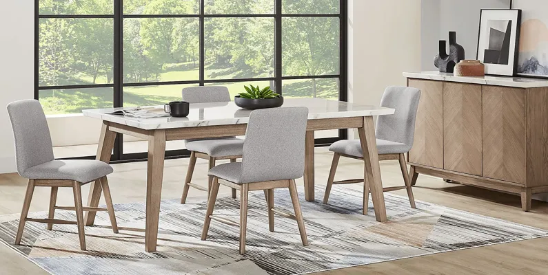 Winston Court Natural 5 Pc Rectangle Dining Room with Gray Chairs