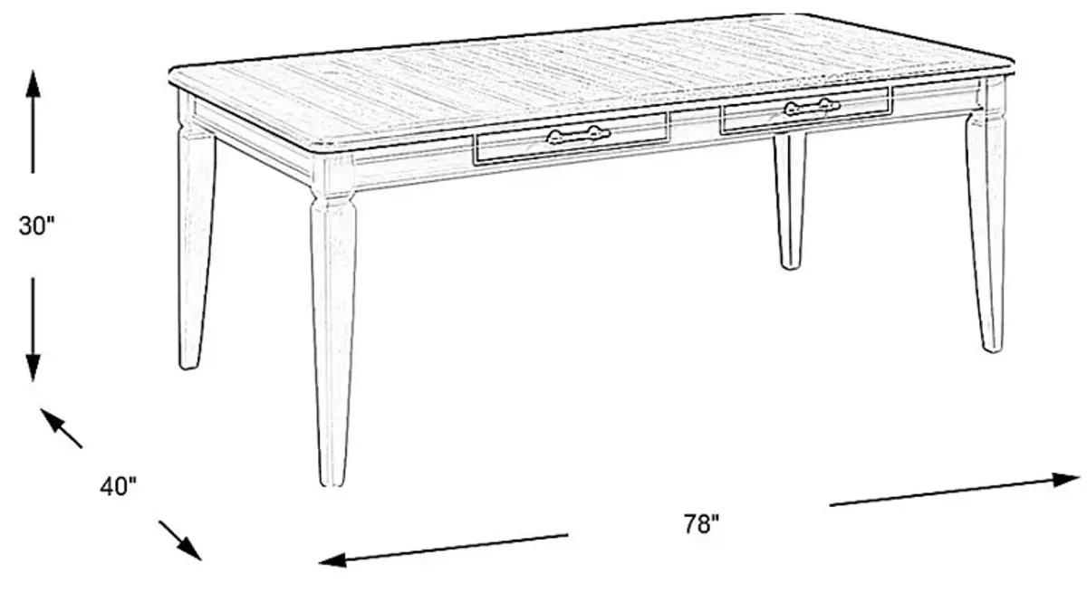 Country Lane Antique White Rectangle Dining Table