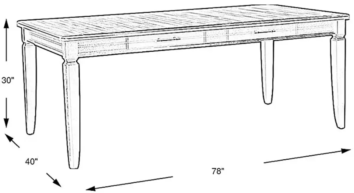 Country Lane Black Rectangle Dining Table