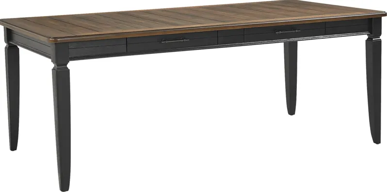 Country Lane Black Rectangle Dining Table