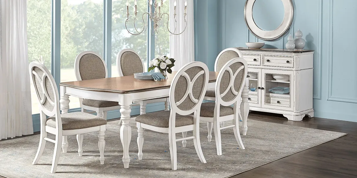 French Market White Rectangle Dining Table