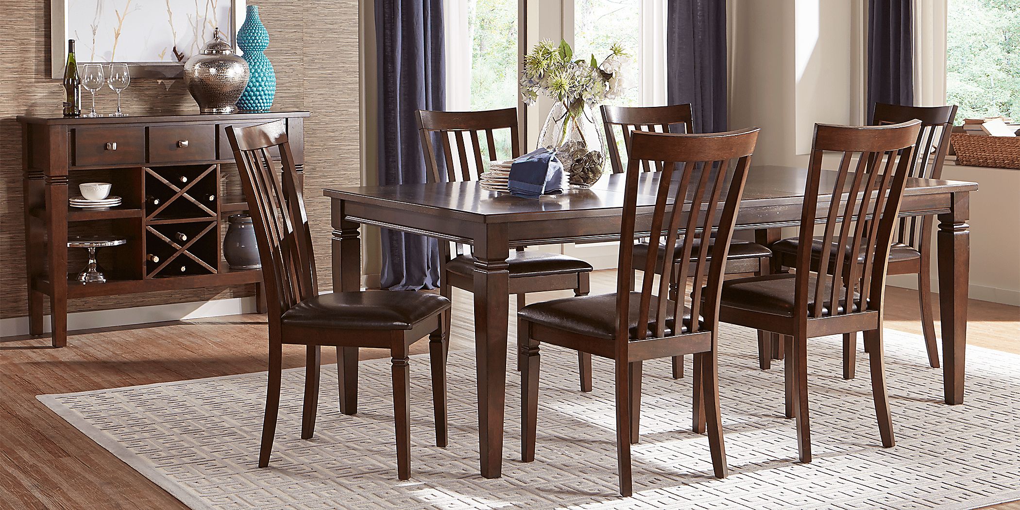 Riverdale Cherry 7 Pc Rectangle Dining Room