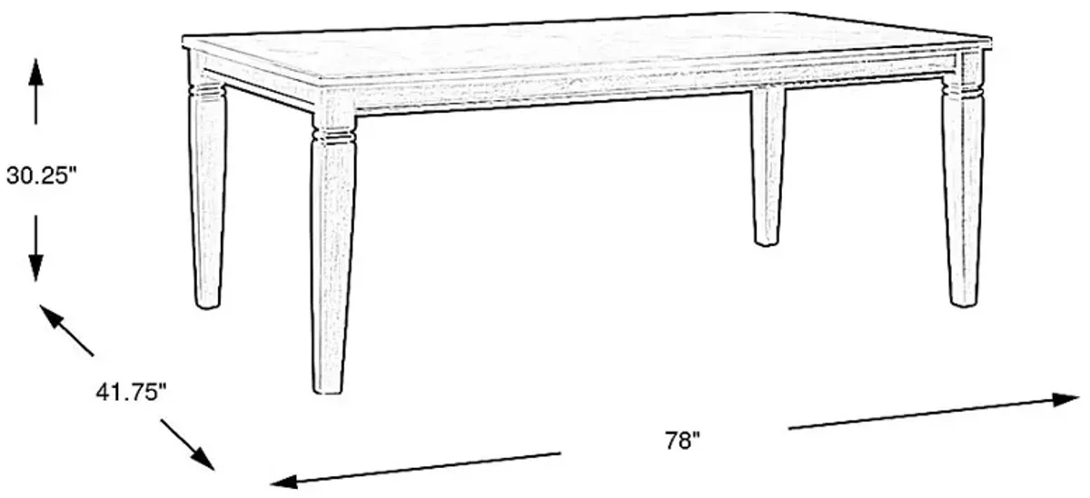 Winslow Brown Cherry Rectangle Dining Table