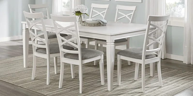 Riverdale White 5 Pc Rectangle Dining Room with X-Back Chairs
