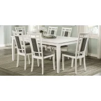 Riverdale White 5 Pc Rectangle Dining Room with Upholstered Back Chairs