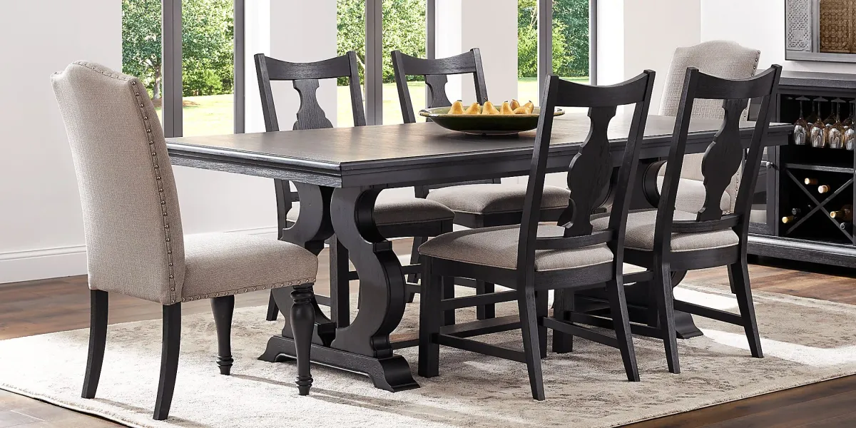 Sillsbee Place Black Rectangle Dining Table