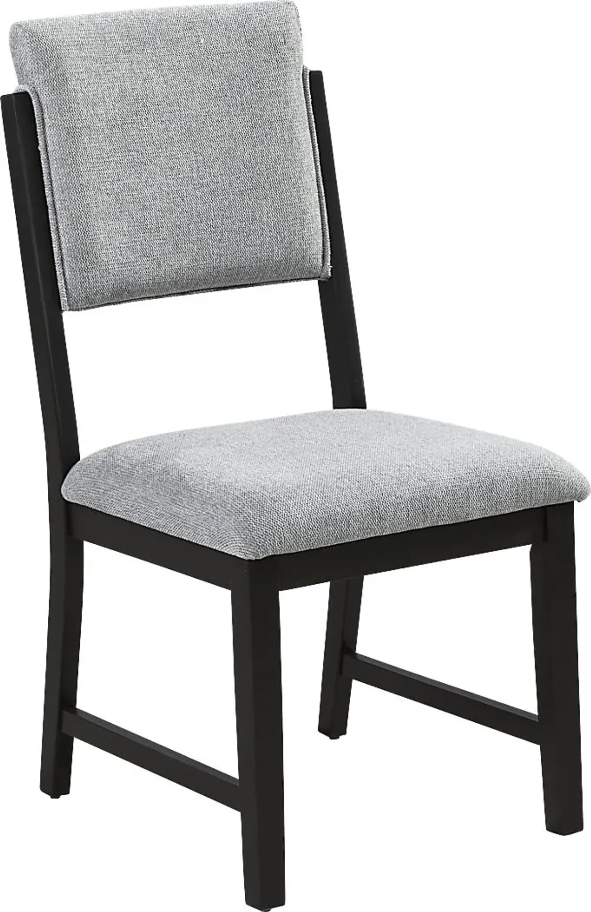 Rosolli Black 5 Pc Round Dining Room with Gray Upholstered Chairs