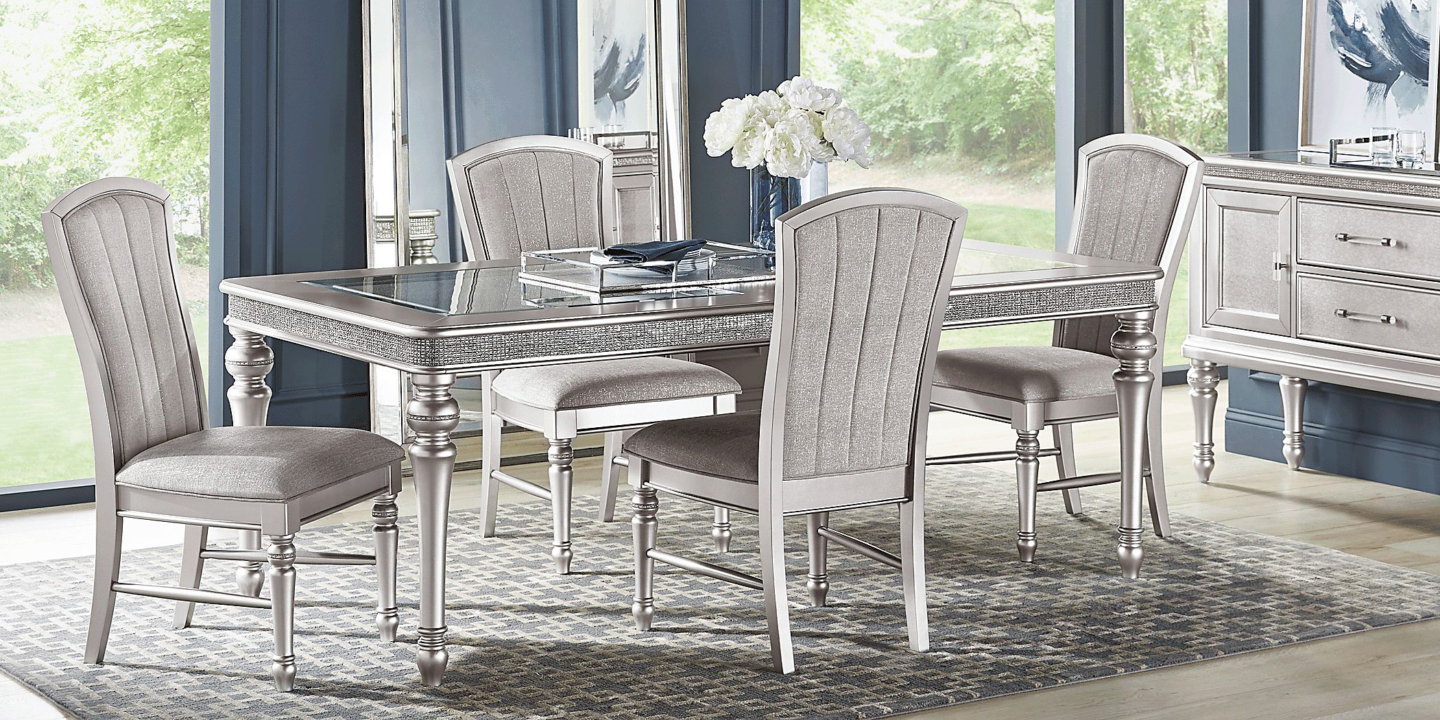 Starlet Lane Silver Rectangle Dining Table