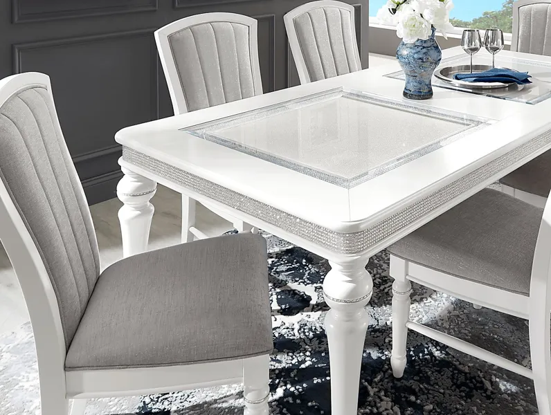 Starlet Lane White Rectangle Dining Table