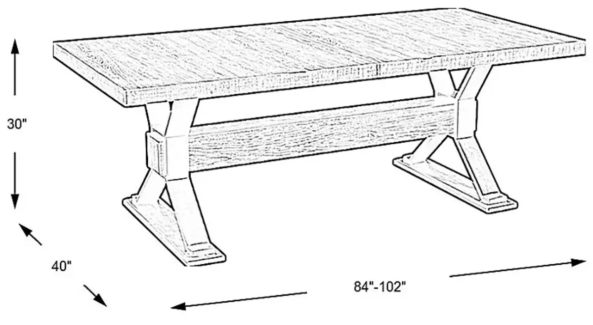 Hazelnut Woods Brown 84-102 in. Dining Table