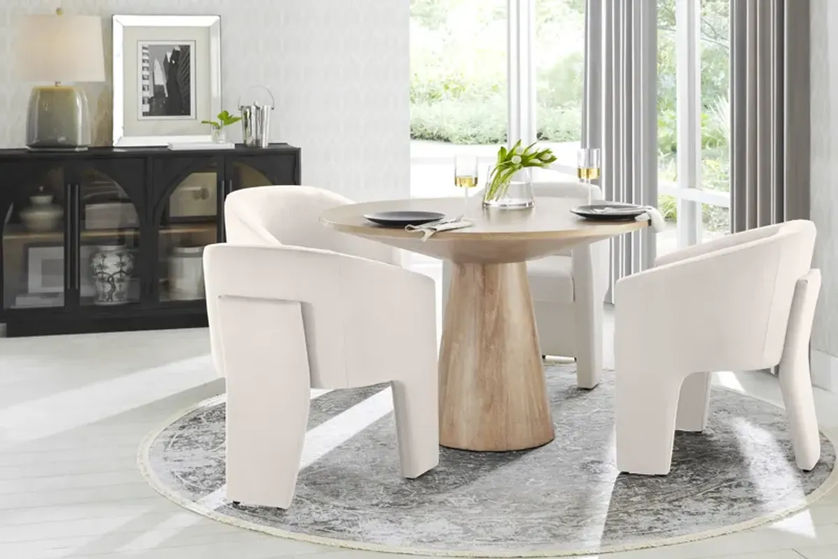 Kendall Natural 5 Pc 48" Round Dining Room with Gray Cascade Park Arm Chairs