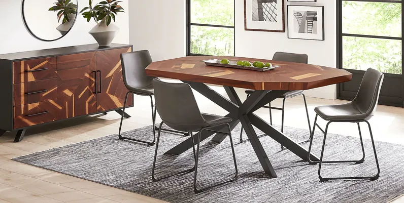 Seneca Cove Natural 5 Pc Dining Room with Barcroft Gray Side Chairs
