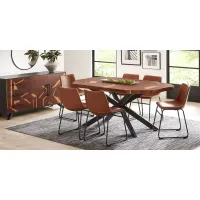 Seneca Cove Natural 5 Pc Dining Room with Barcroft Brown Side Chairs