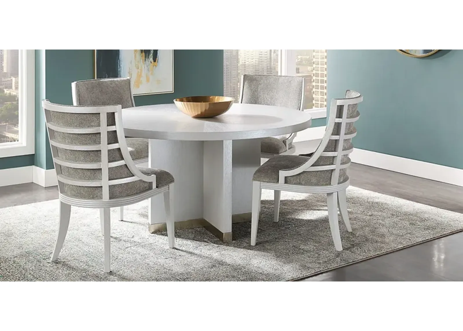 Taylor Trace White 5 Pc Round Dining Room