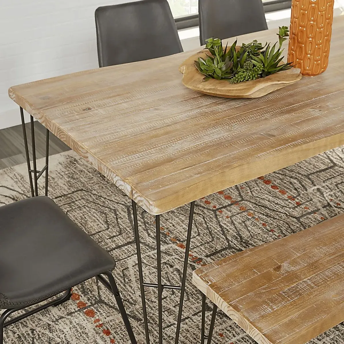 Palm Grove Brown 5 Pc Rectangle Dining Room with Brown Chairs