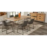 Palm Grove Brown 5 Pc Rectangle Dining Room with Gray Chairs